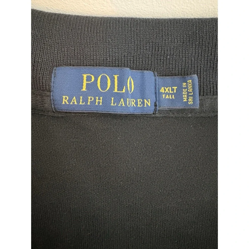 Polo Ralph Lauren Polo Shirt Men 4XLT Black Cotton Short Sleeve Red Pony